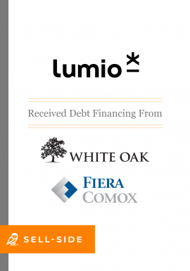 Lumio received debt financing from White Oak, Fiera Comox